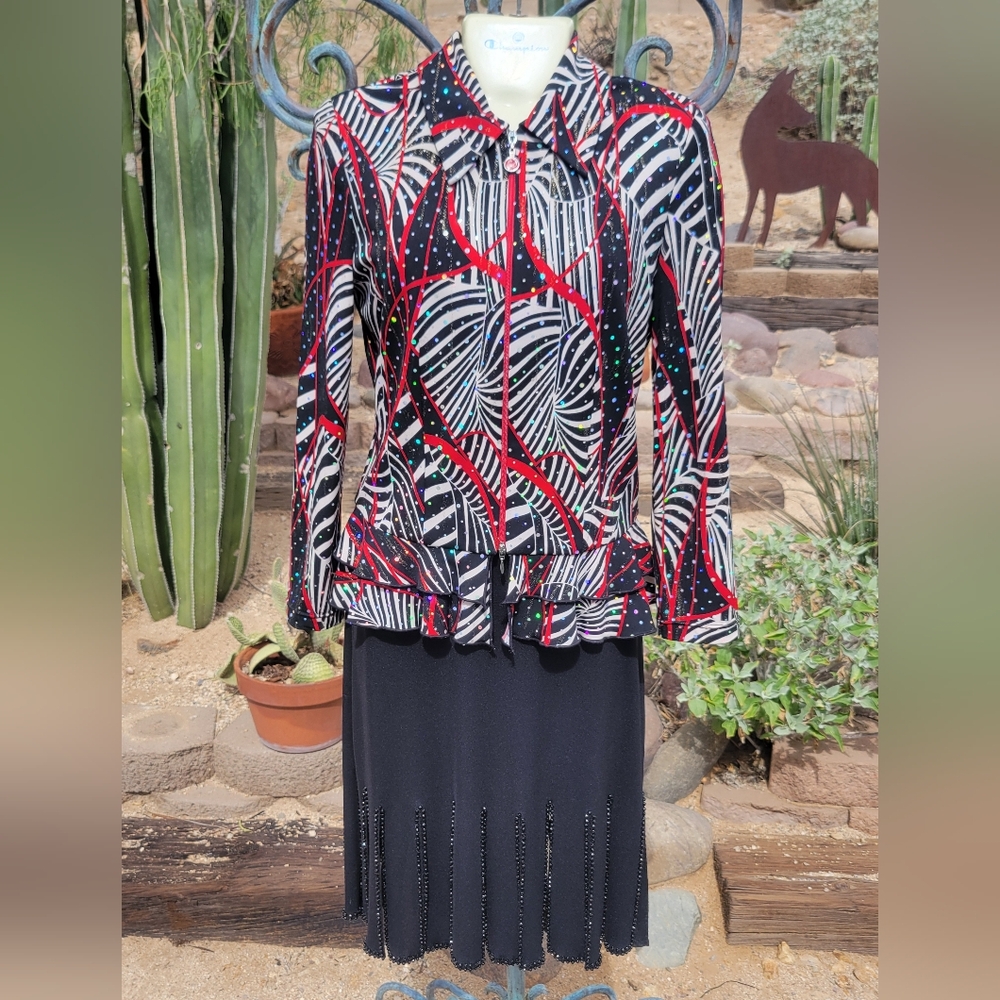 Glamerous Beaded Skirt & Shimmering Jacket